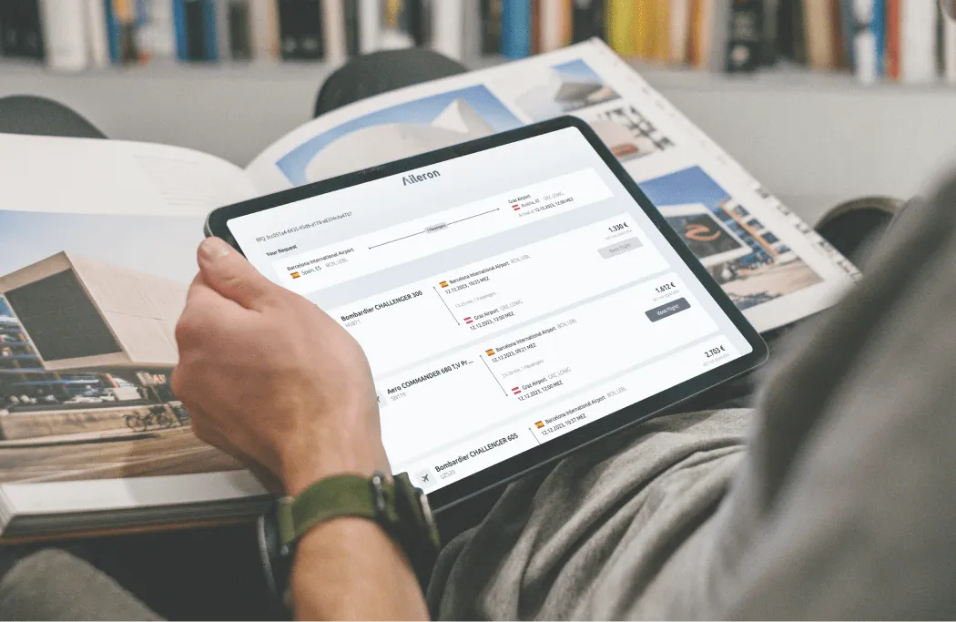 Aileron fleet management screen on a tablet